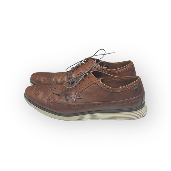 Timberland ✪ Brogue Oxford Wingtip Edgy Leather Lace Up Shoes ✪ Dark Tan Brown - Picture 5 of 16